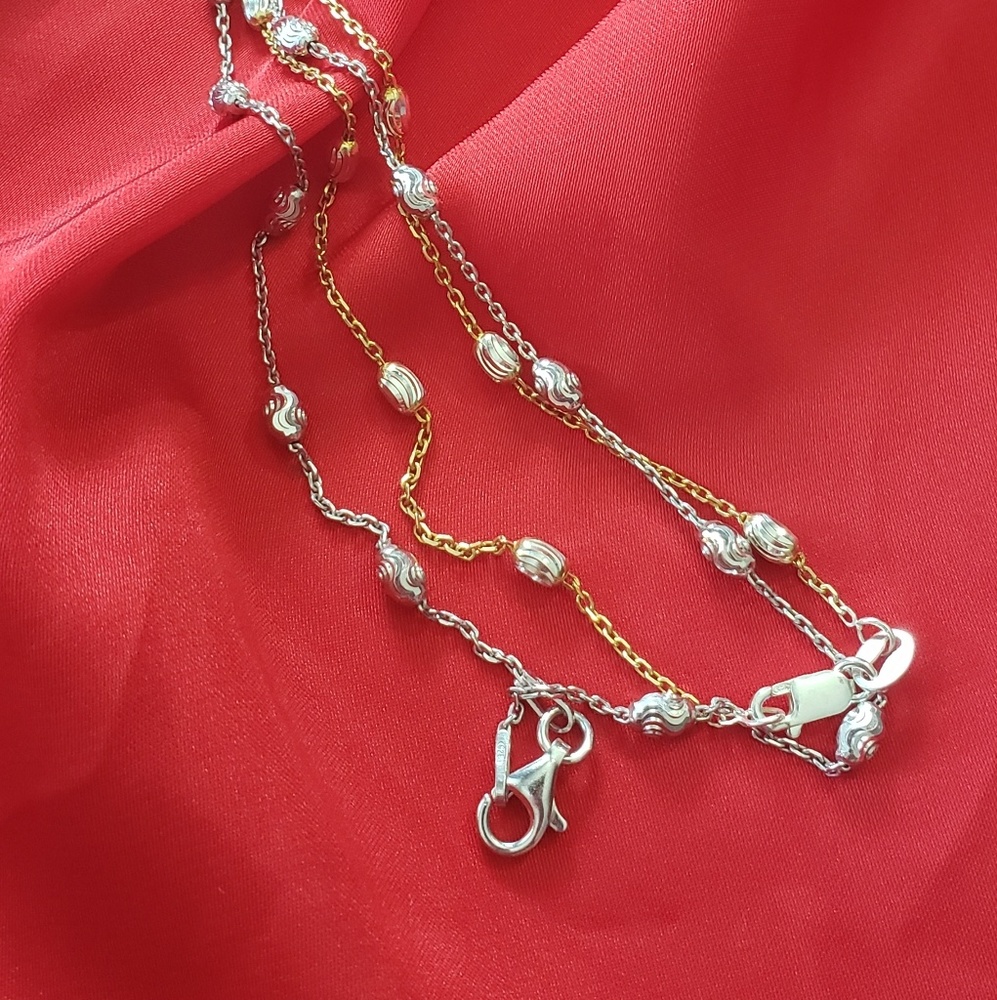STERLING SILVER Barrel  Chain